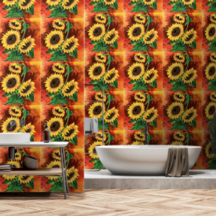 Three Sunflowers Painting Wallpaper
