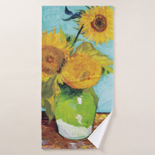 Three Sunflowers, Van Gogh Bath Towel