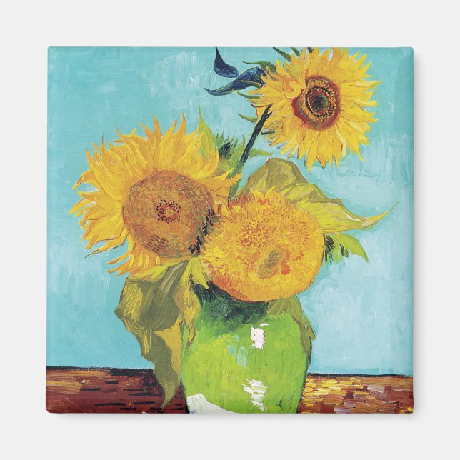 Three Sunflowers, Van Gogh Magnet (Front)