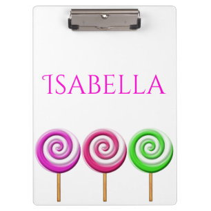 Three Swirled Lolly Pops Clipboard