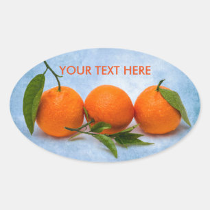 Three Tangerines Oval Sticker