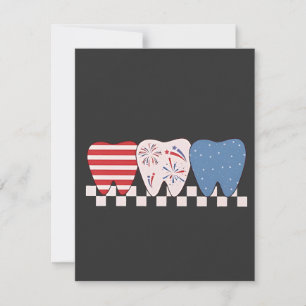 Three Teeth Graphic Design 4th of July Invitation