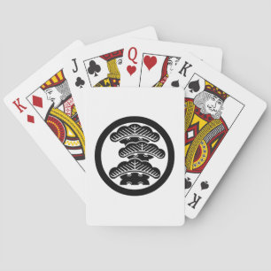 Three-tiered pine R in circle Playing Cards