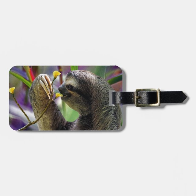 Three-Toed Tree Sloth Luggage Tag (Front Horizontal)