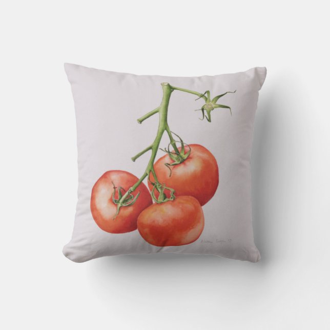 Three Tomatoes on the Vine 1997 Throw Pillow (Front)