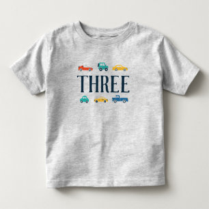 Three Transportation Birthday Shirt