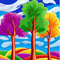 Three Trees Print, Value Poster Paper (Matte)