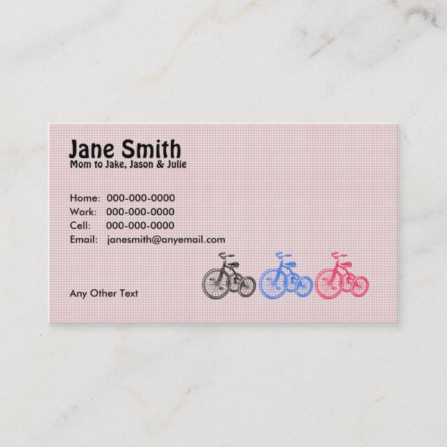 Three Tricycles Contact Card (Front)