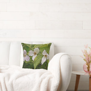 "THREE TRILLIUM" DECORATIVE THROW PILLOW