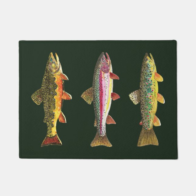 Three Trout Decor Doormat (Front)