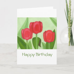 Three Tulips Birthday Card