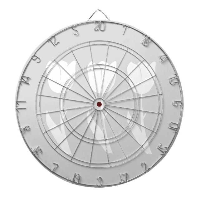 Three Tulips in Grey and White Dartboard (Front)