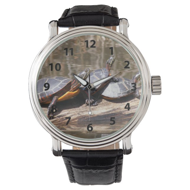 Three Turtles On A Log Watch (Front)