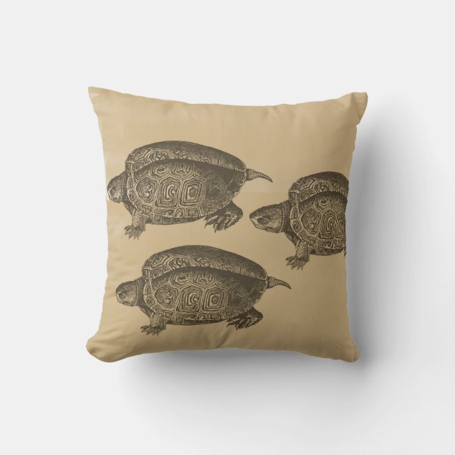 Three Turtles Throw Pillow (Front)