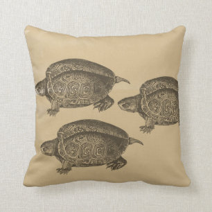 Three Turtles Throw Pillow