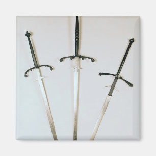 Three two-handed swords, 1570 magnet
