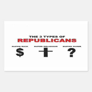 Three Types of Republicans Sticker