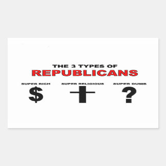 Three Types of Republicans Sticker