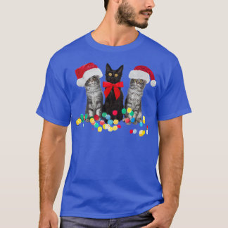 Three Ugly Christmas Cats with Awful Xmas Lights D T-Shirt