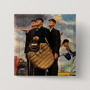 Three Umpires 2 Inch Square Button