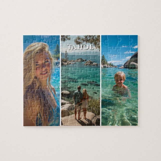 Three Vertical Strip Boho Photo 8x10 Jigsaw Puzzle (Horizontal)