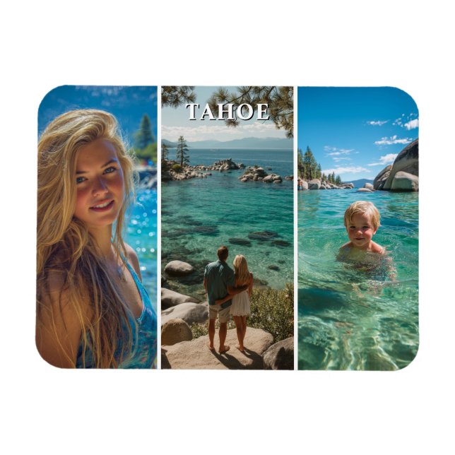 Three Vertical Strip Boho Photo Magnet (Horizontal)