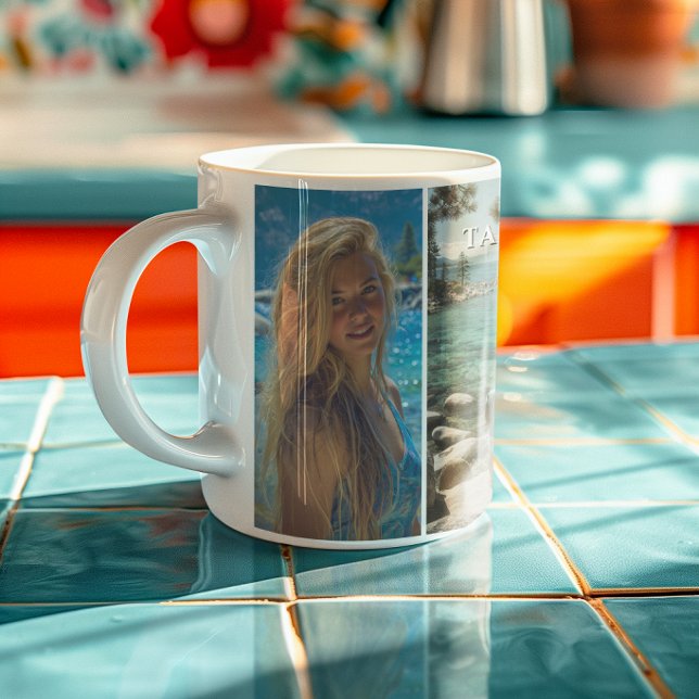 Three Vertical Strip Boho Photo Mug (Three Vertical Strip Boho Photo Mug)