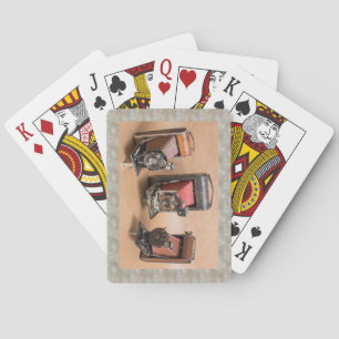 Three Very Cool Vintage Accordion Style Cameras Playing Cards