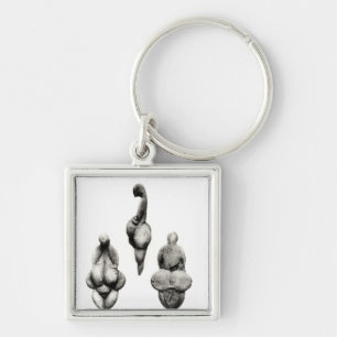Three views of a 'Venus' statuette Keychain