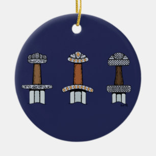 Three Viking Sword Hilts Ceramic Ornament