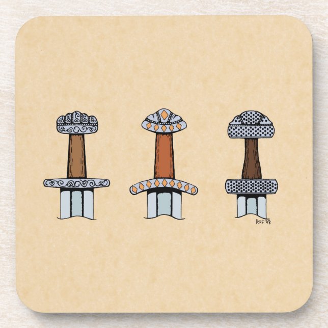 Three Viking Sword Hilts Coaster (Front)