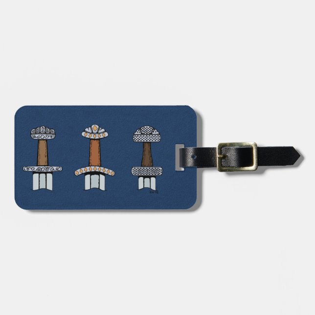 Three Viking Sword Hilts Luggage Tag (Front Horizontal)