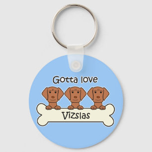 Three Vizslas Keychain