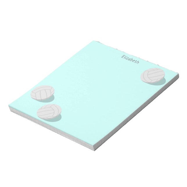 three volleyballs personalized sports notepad (Rotated)