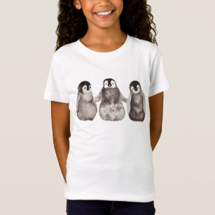 Three Watercolor Emperor Penguin Chicks  T-Shirt