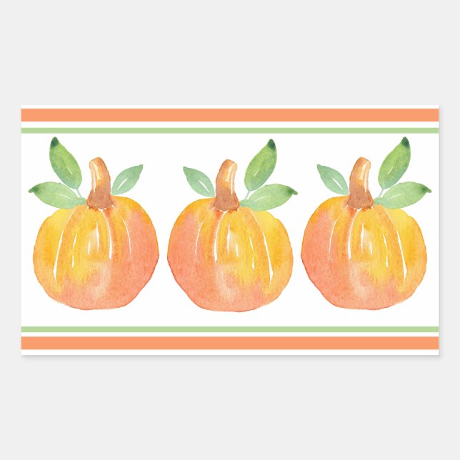 Three Watercolor Pumpkins 2 Sticker (Front)