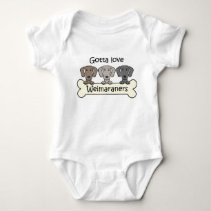 Three Weimaraners Baby Bodysuit