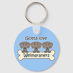 Three Weimaraners Keychain