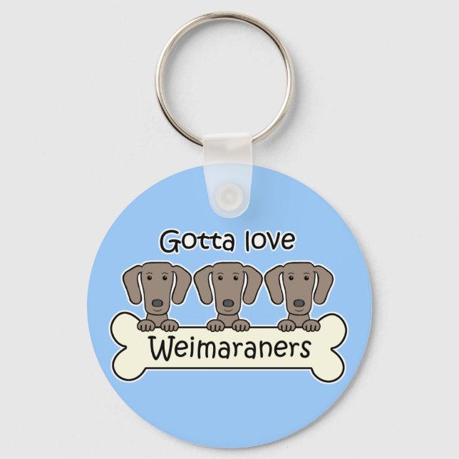 Three Weimaraners Keychain (Front)