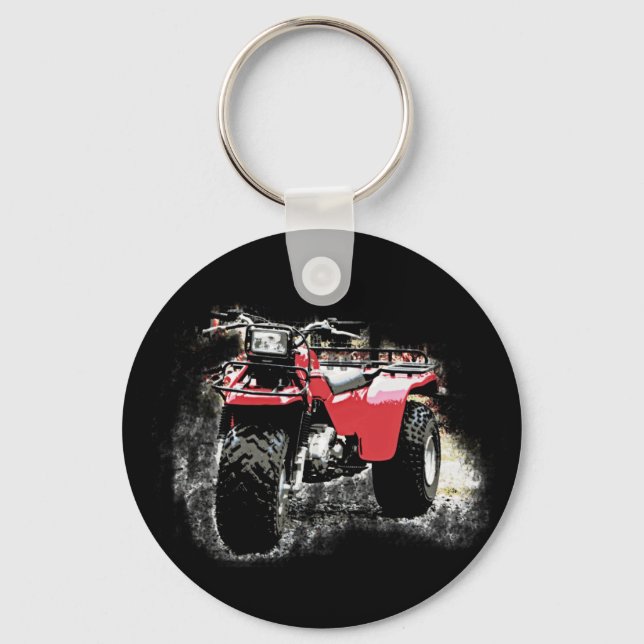 Three Wheeled ATC Red Trike Motorbike Keychain (Front)