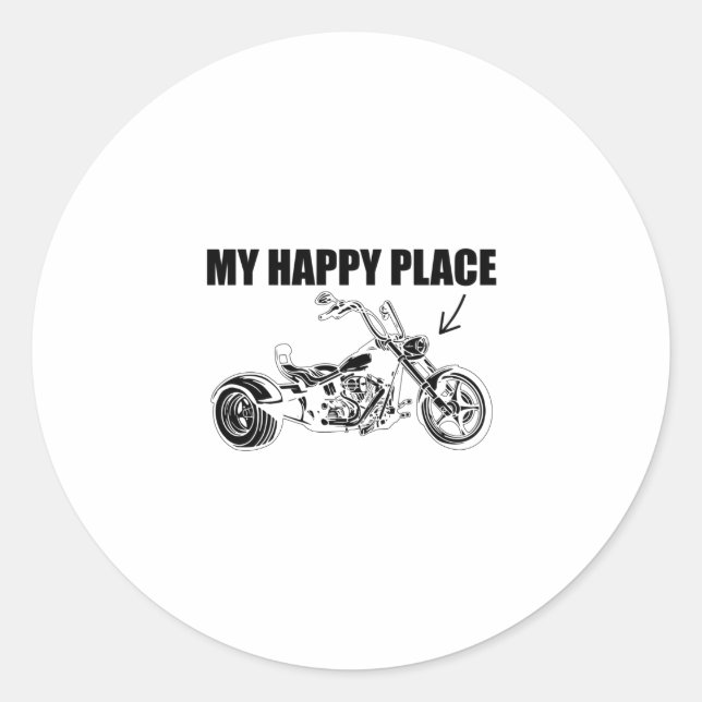 Three-wheeled Motorcycle Trike Triker Trikes Gift Classic Round Sticker (Front)