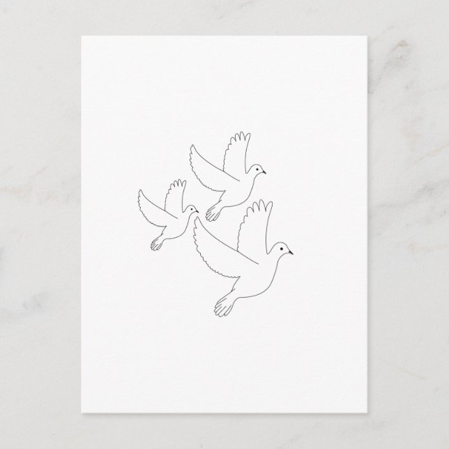 Three White Doves Post Card (Front)
