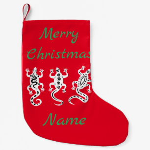 Three White Lizards Thunder_Cove Southwest Style Small Christmas Stocking