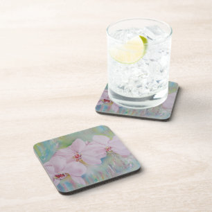 THREE WHITE ORCHIDS COASTERS