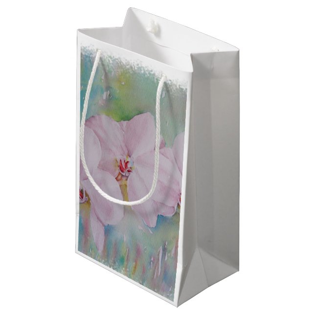 THREE WHITE ORCHIDS GIFT BAG (Front Angled)