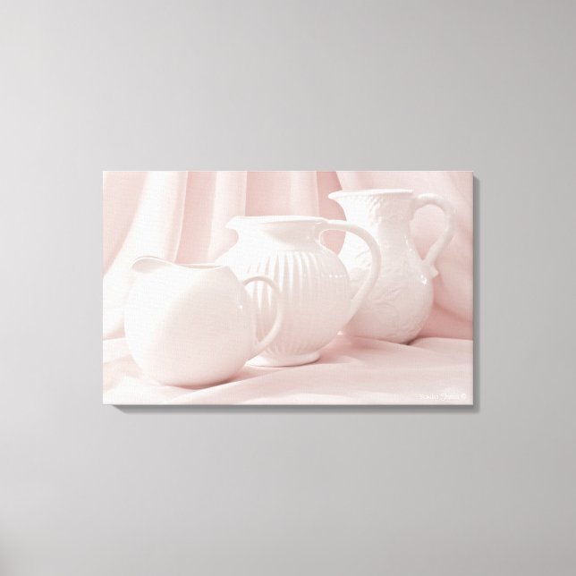 Three White Pitchers Wrapped Canvas (Front)
