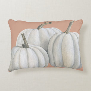 Three White Pumpkins Accent Pillow