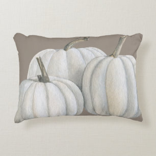 Three White Pumpkins Accent Pillow