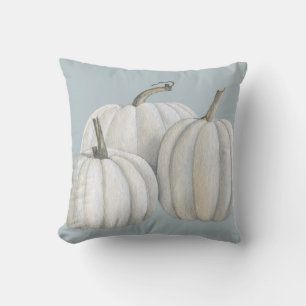 Three White Pumpkins Throw Pillow