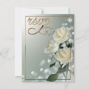 Three White Roses/Gold Trim Thank You Card